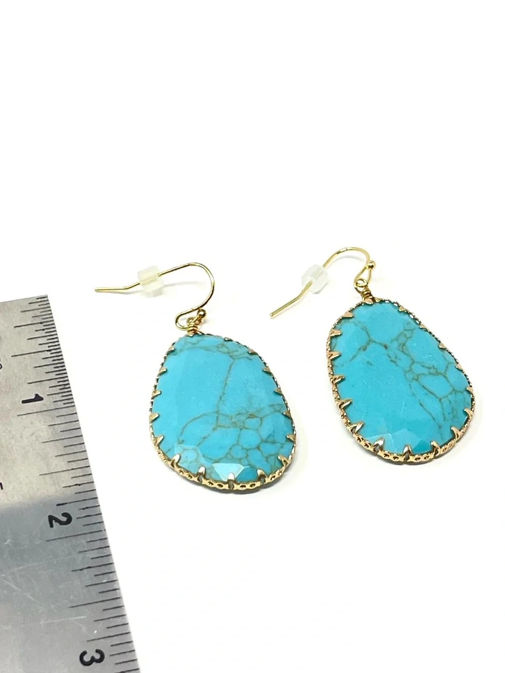 New Anthropologie Turquoise Drop Dangle Earrings - Picture 3 of 4